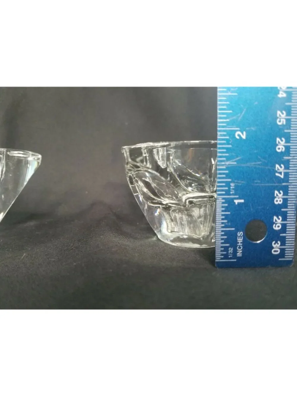 Vintage Pair of  Indiana Glass Co. Tulip Taper Candle Holders Petal Shaped